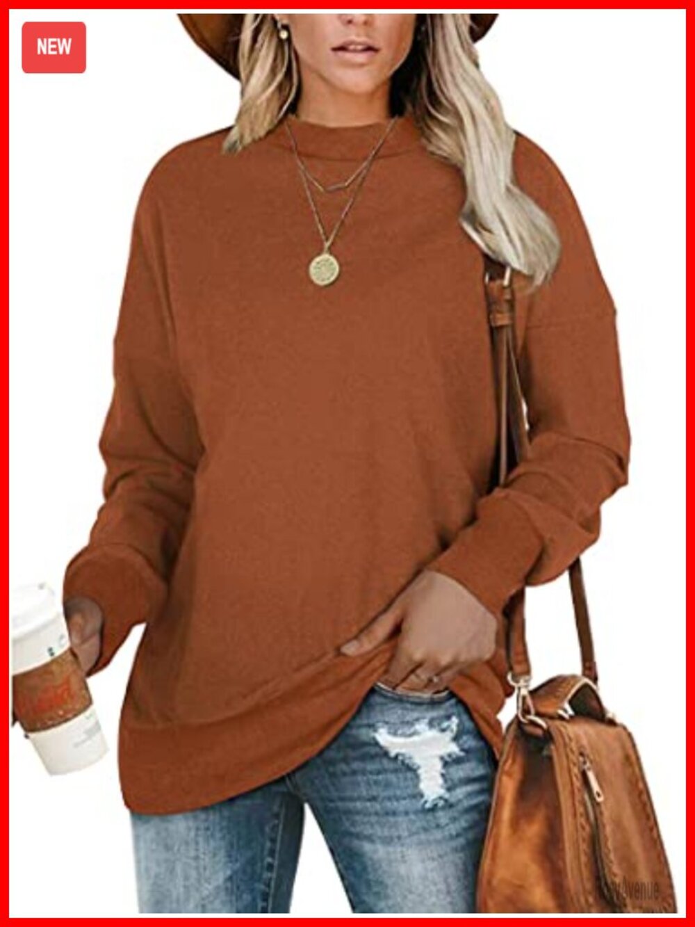 Plus Size Oversized Crewneck Sweatshirt Tunic Long Sleeve Pullover Casual Top